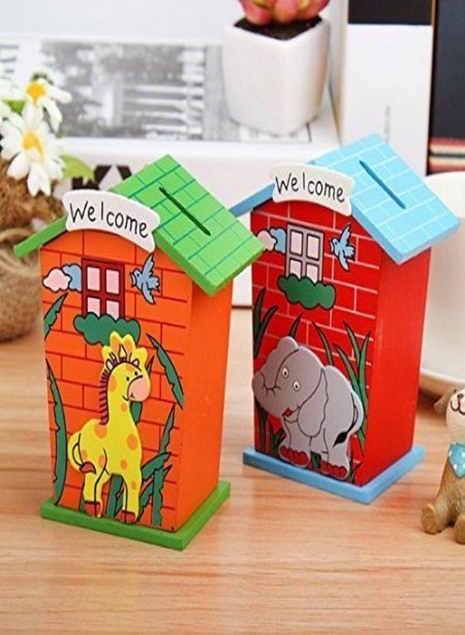 SHB Products Loggas Wood House Animal Designs Piggy Bank (Multicolour) - Set of 6 - Image 5